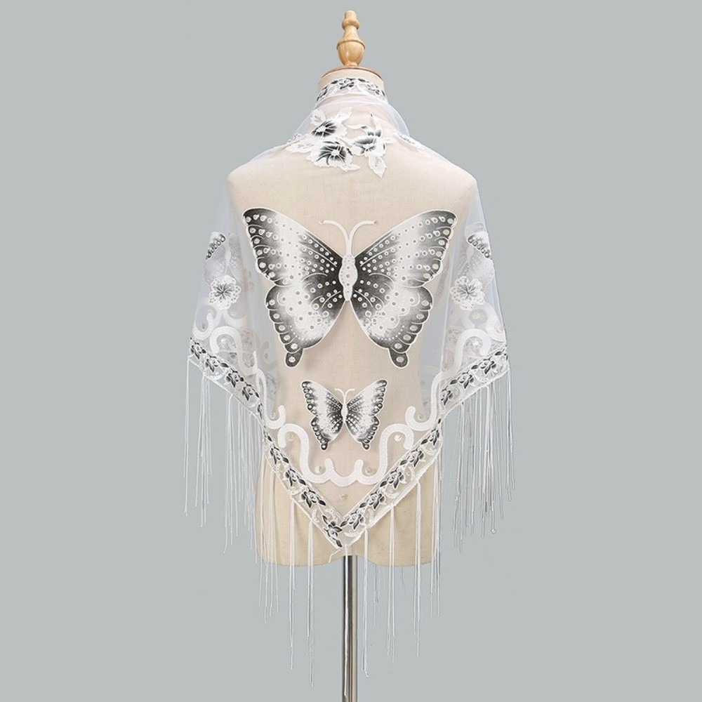 Tassel Fringe Trim - Écharpe de luxe en dentelle florale