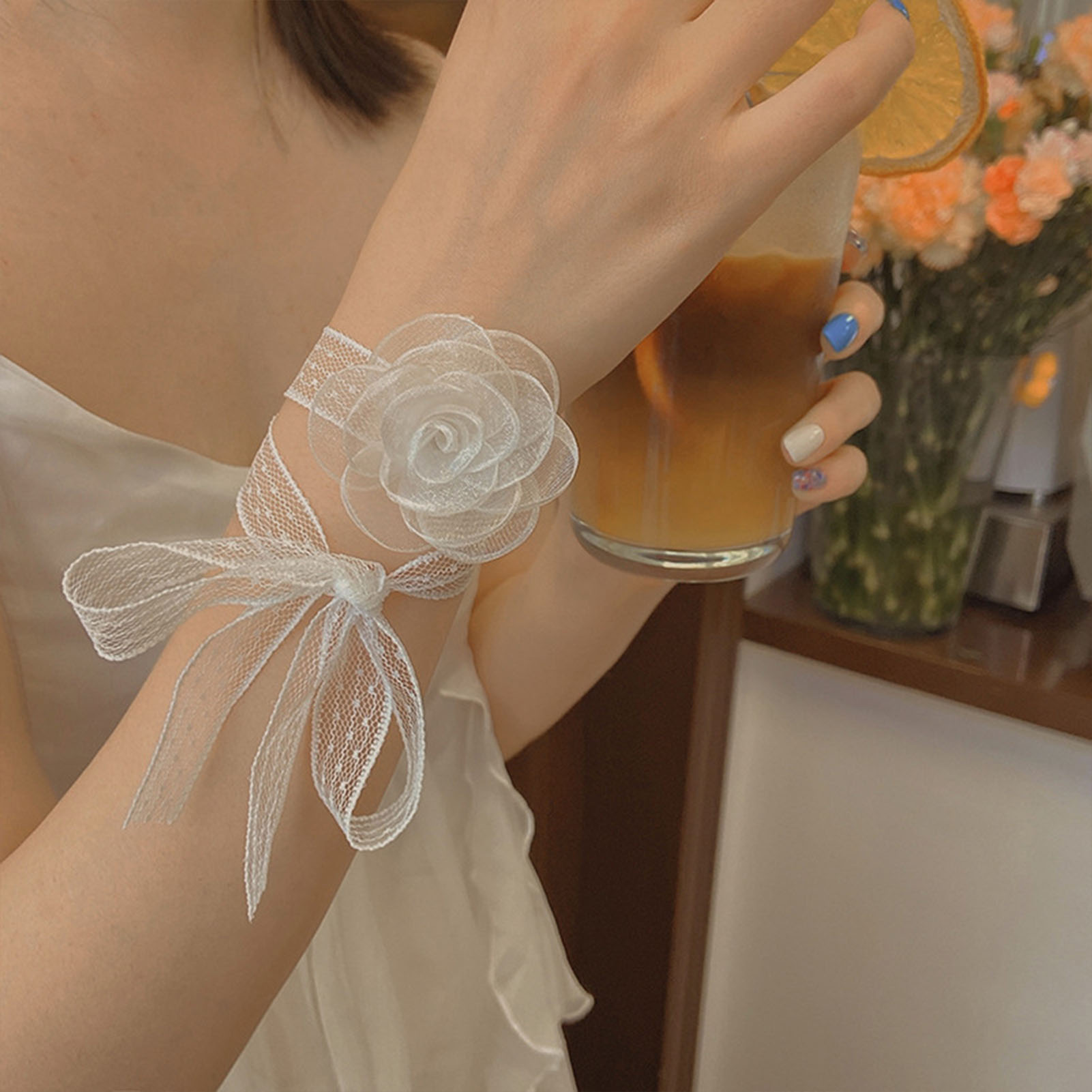 Lace Ribbon Trim - Bandeau à nouer en dentelle avec