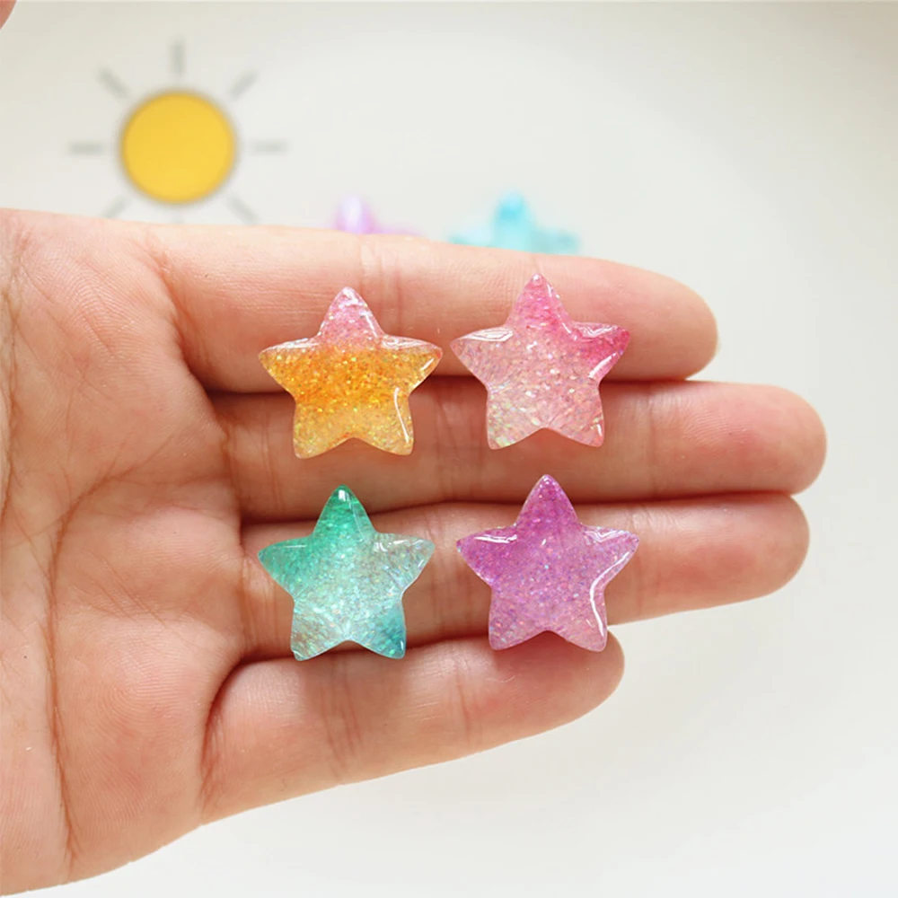 Christmas Craft Embellishment - Cabochons en résine série étoiles dégradées,
