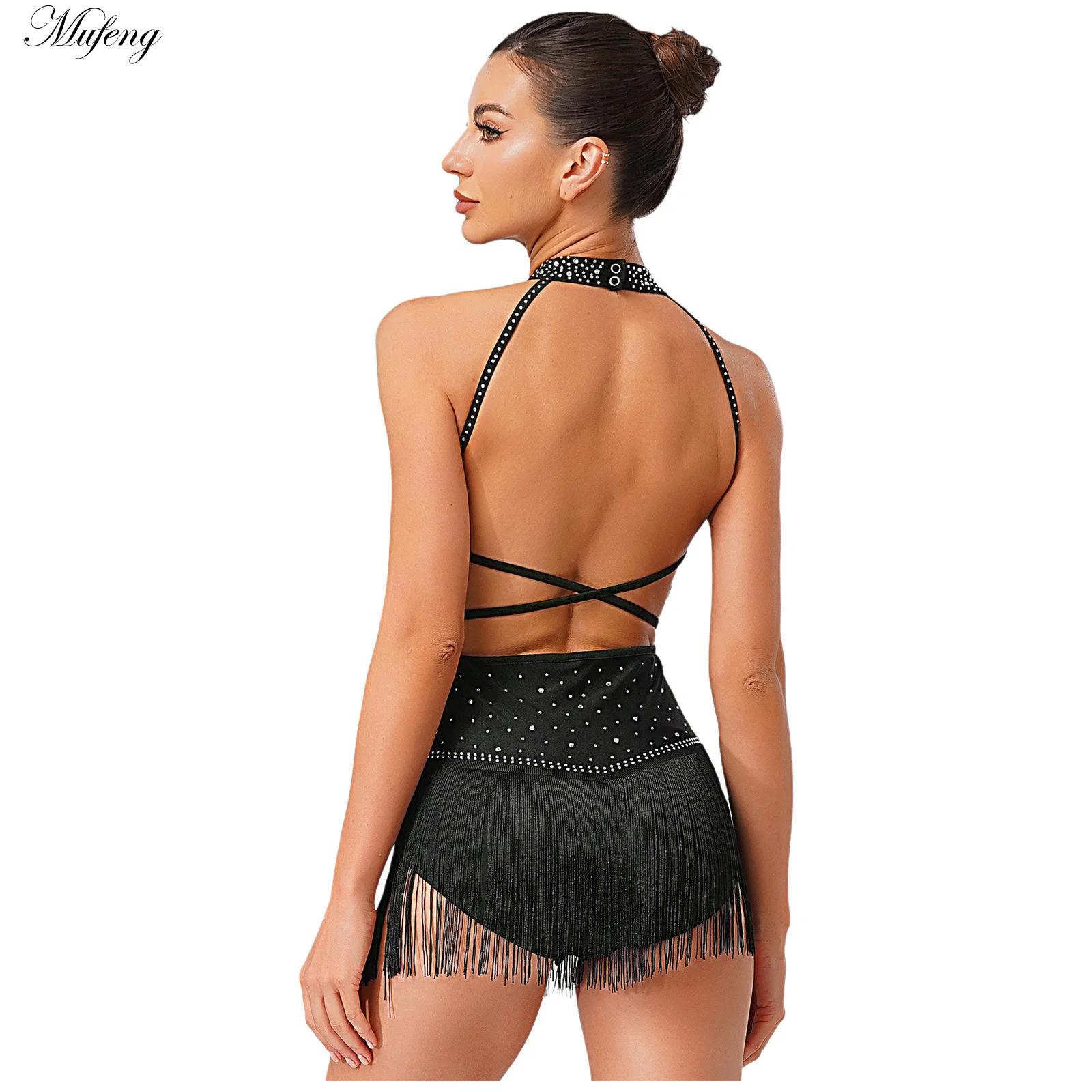Rhinestone Banding Trim - Robes rythmiques de danse pour femmes,