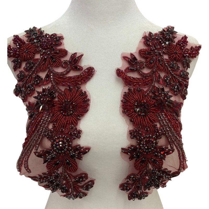 Applique Patch Flower - Perles brodées 49MC, application blé, accessoire