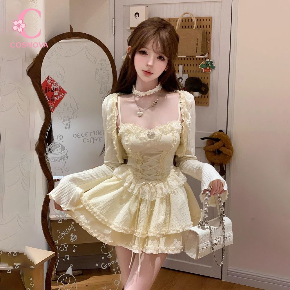 Elastic Lace Trim - Ensemble Robe Camisole Sweet Lolita pour