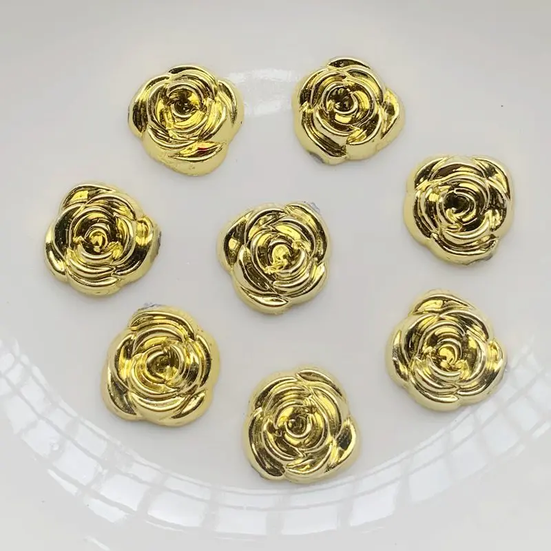 Embellishment Glue Craft - 40 pièces 14mm or Rose fleurs