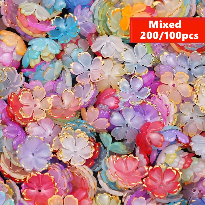 Embroidery Embellishments - 200/100 pièces de perles en acrylique