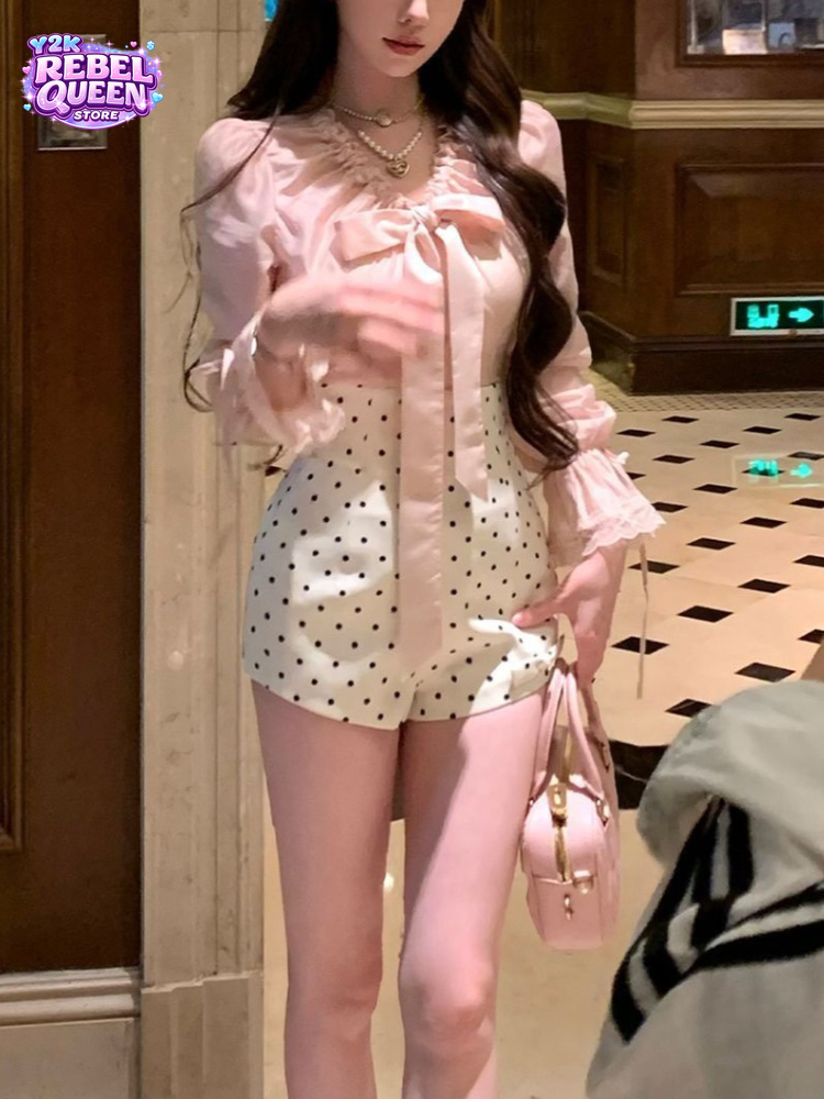 Elastic Lace Trim - Ensemble deux pièces élégant coréen Coquette