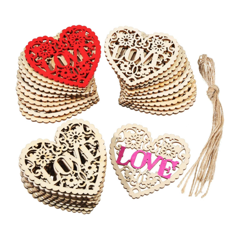 Embellish Craft - 10 pièces de cœurs en bois