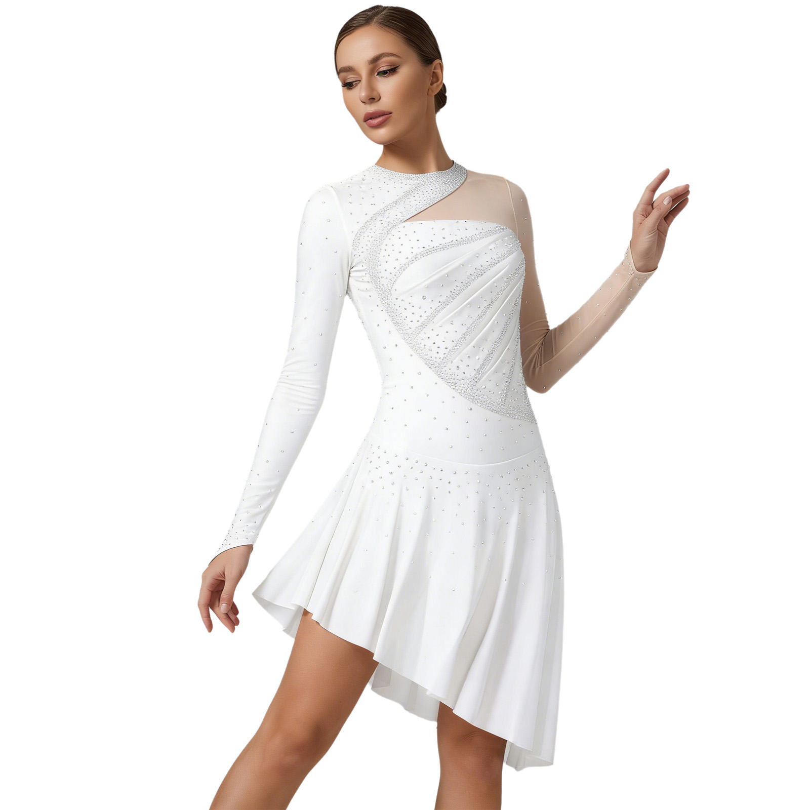 Rhinestone Banding Trim - Costume de danse lyrique pour femmes,
