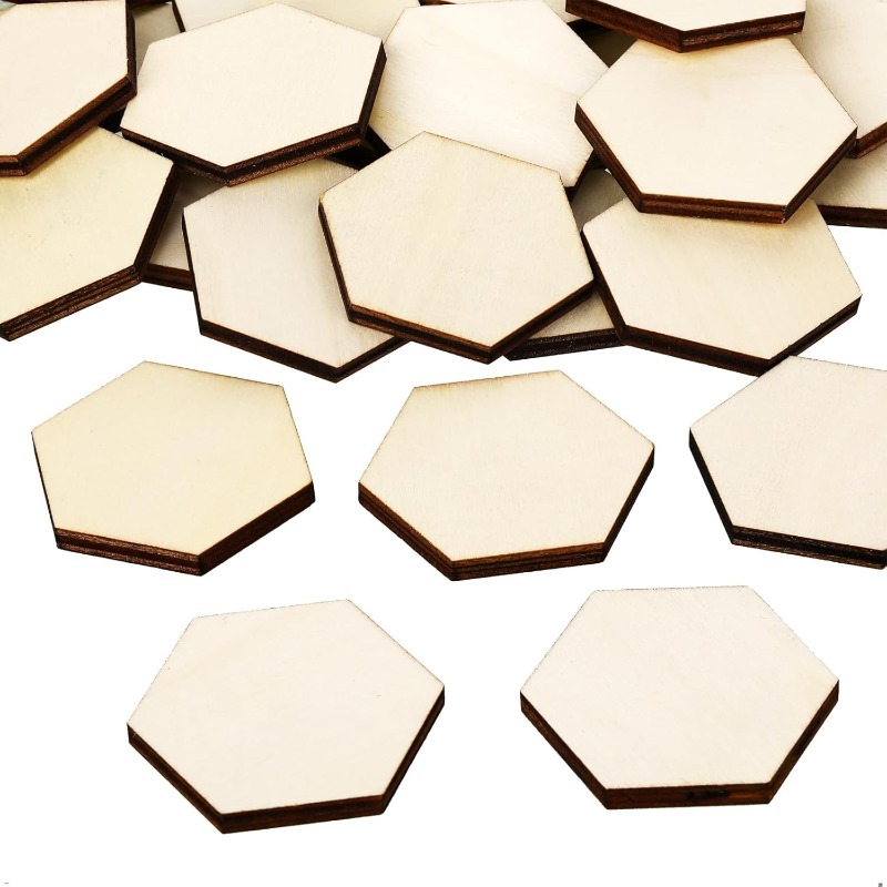 Embellish Craft - Pièces hexagonales en bois inachevé de