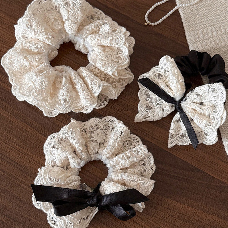 Lace Ribbon Trim - Français rétro double couche arc dentelle