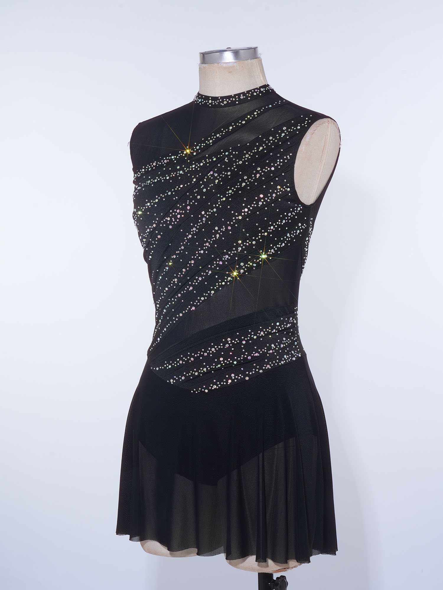 Rhinestone Banding Trim - Justaucorps à franges et ourlet irrégulier