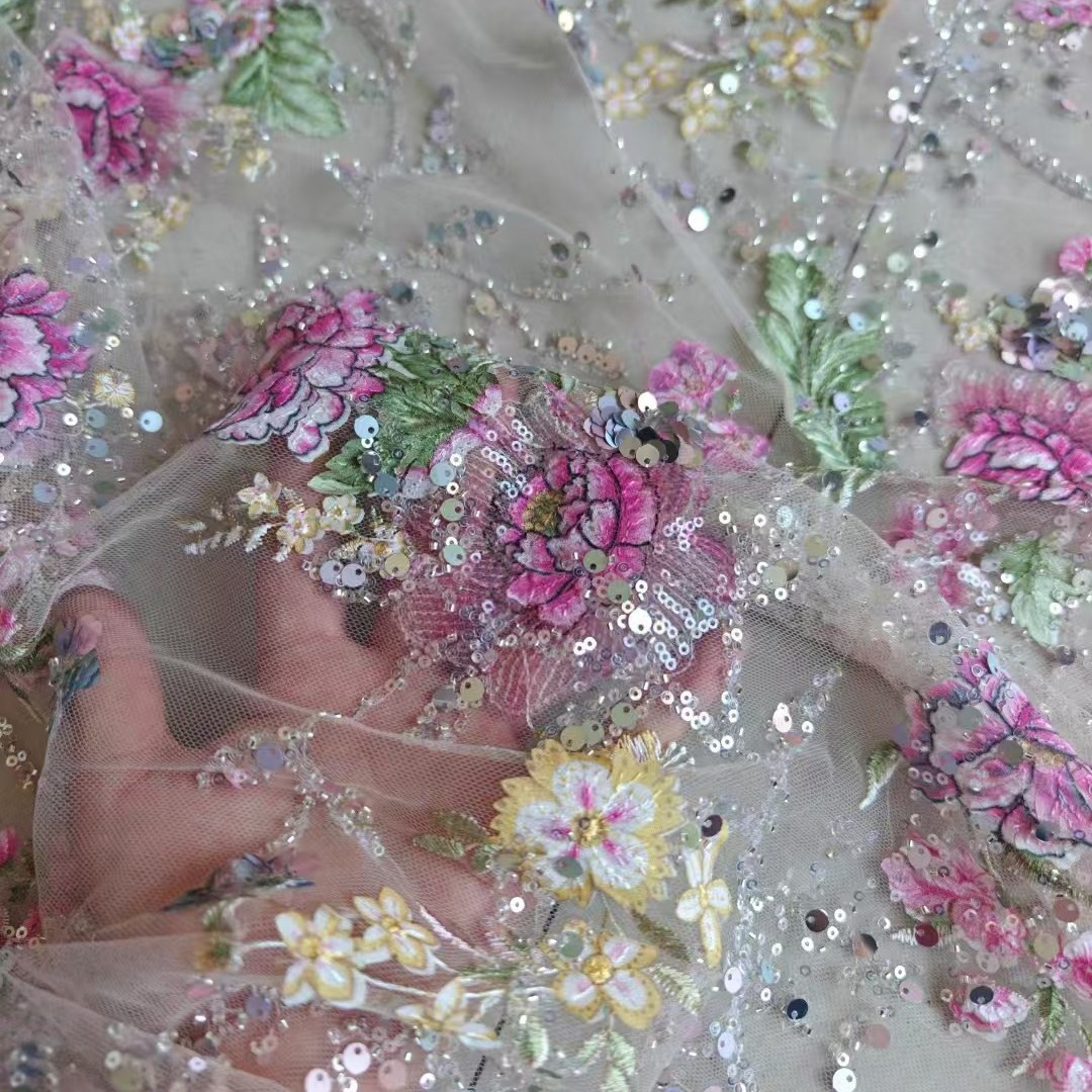 Embellish Knit - Tissu en dentelle perlée de luxe