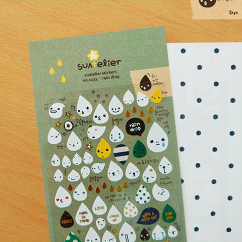 Embellishments For Scrapbooking - Corée Suatelier goutte de pluie autocollants