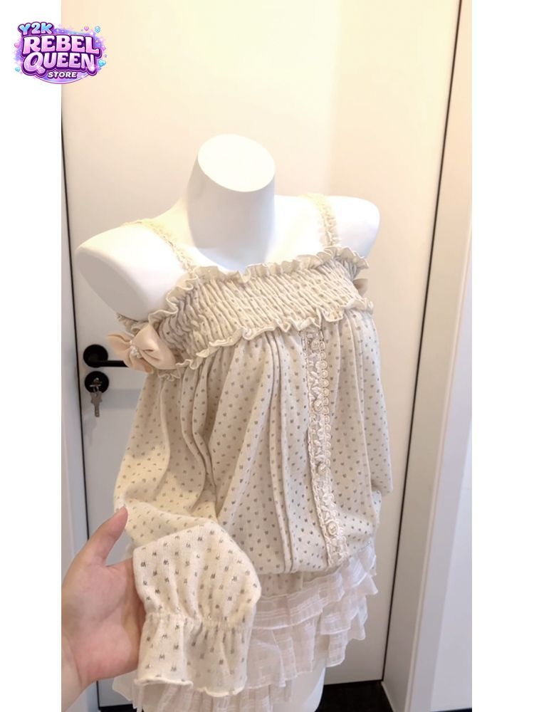 Elastic Lace Trim - Ensemble jupe courte vintage japonaise pour