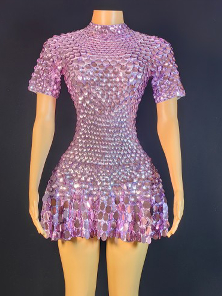 Mini robe sexy à paillettes ar - Rhinestone Banding Trim avis et prix