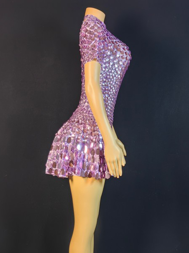 Mini robe sexy à paillettes ar - Rhinestone Banding Trim avis et prix