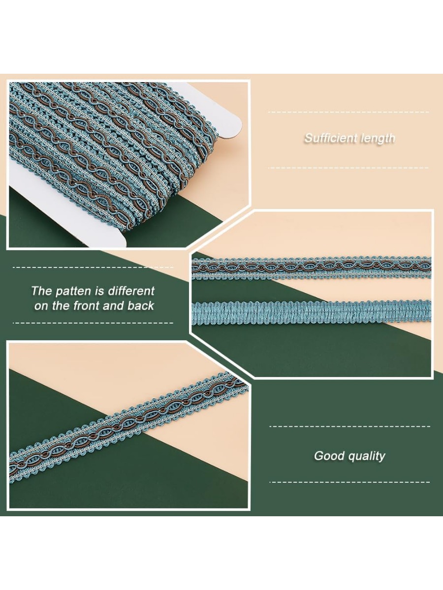 Tirm tressé bleu pour la coutu - Fringe Ribbon Sewing avis et prix