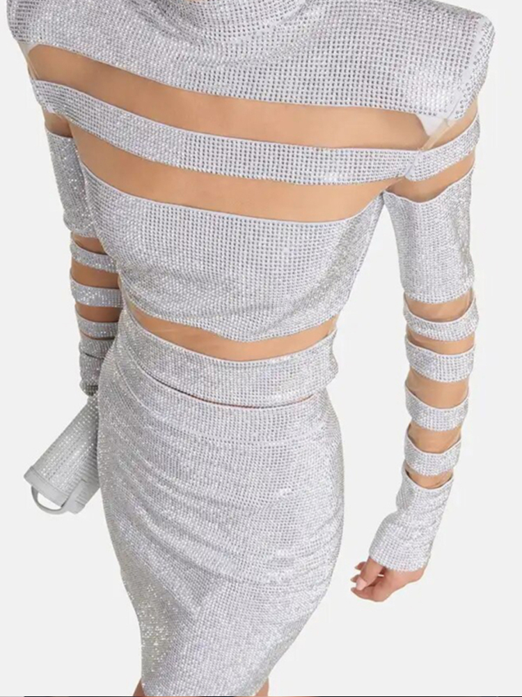 Ensemble deux pièces sexy de b - Sequin Fabric Panel avis et prix
