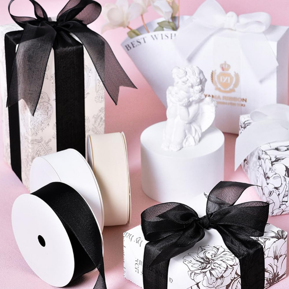 Ruban en Organza noir de 1 pou - Organza Ribbon Spool avis et prix
