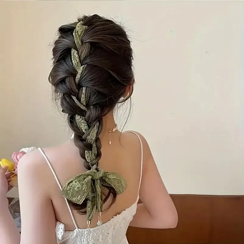 1 pièce Foulard à cheveux en d - Lace Ribbon Trim avis et prix
