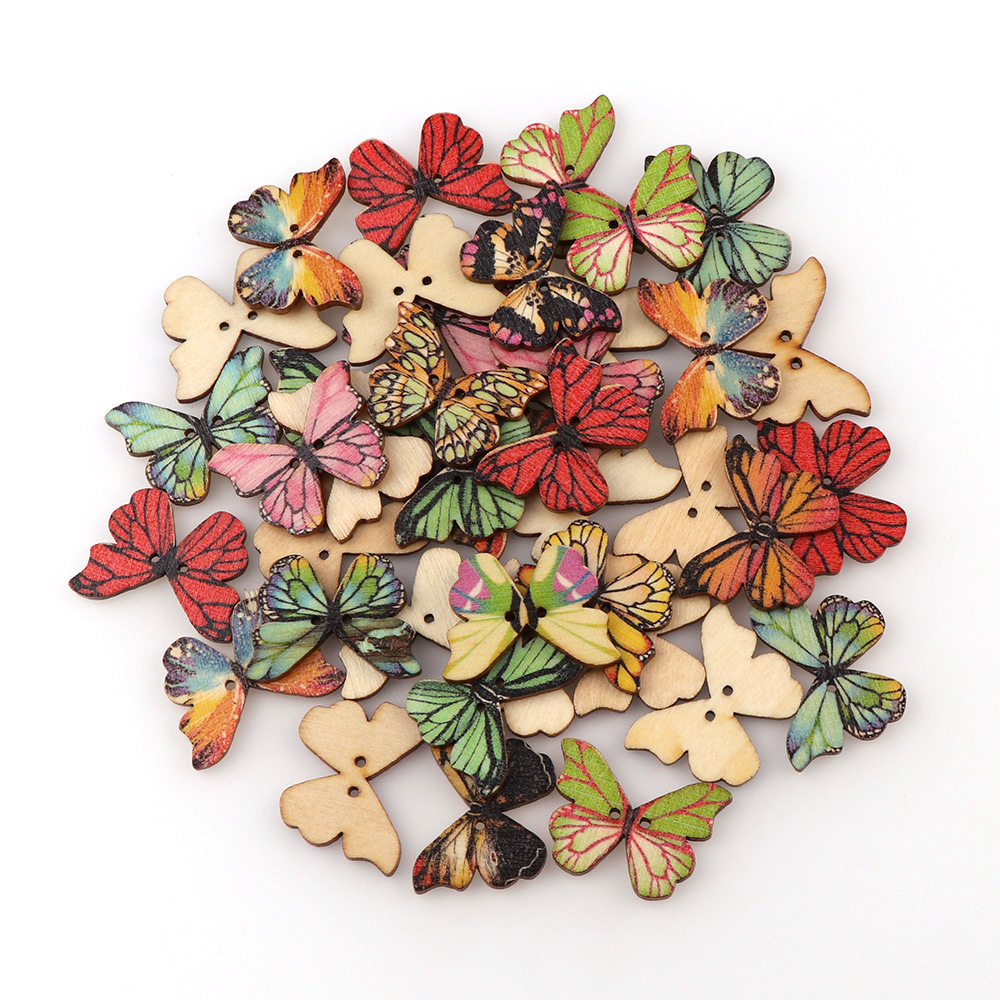50 boutons papillon en bois de - Embellishments For Scrapbooking avis et prix