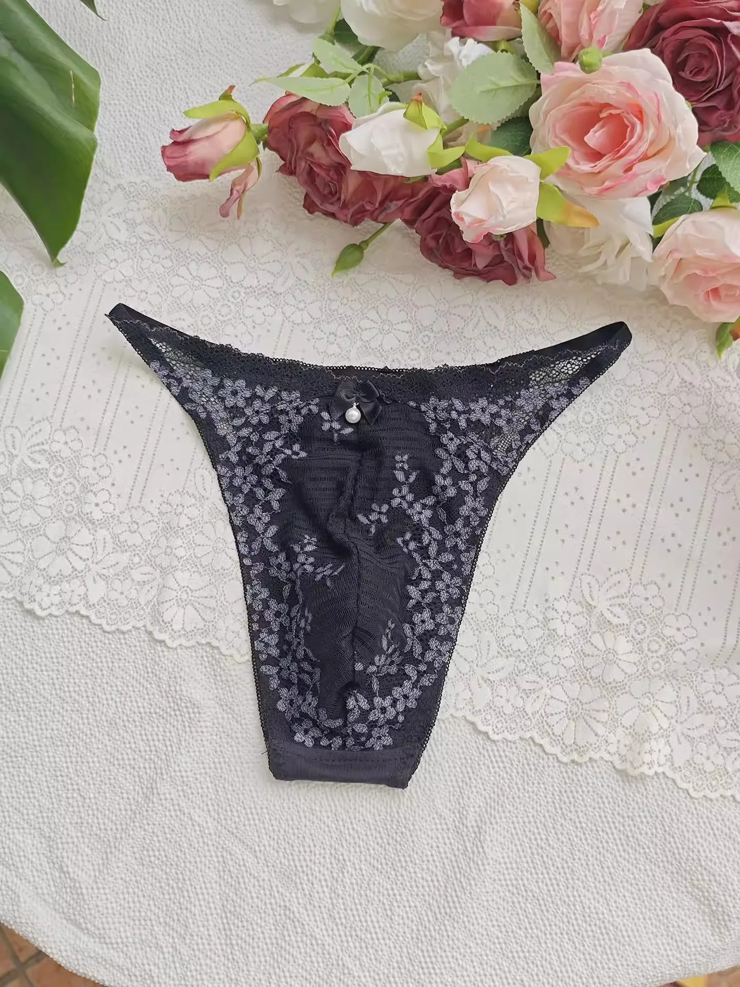 Slip homme en dentelle noire b - Embroidery Embellishments avis et prix