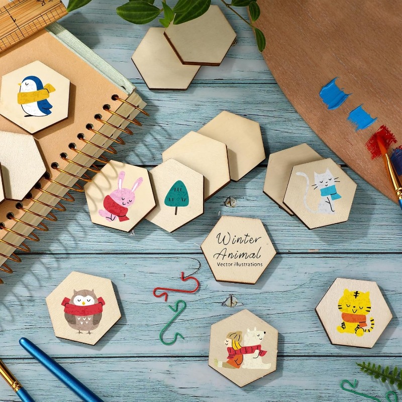 Pièces hexagonales en bois ina - Embellish Craft avis et prix