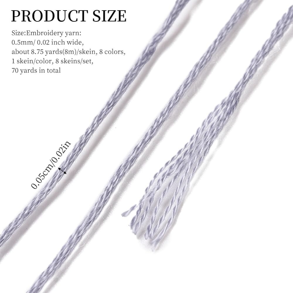 8 écheveaux 70 Yards gris Brac - Embroidery Embellishments avis et prix