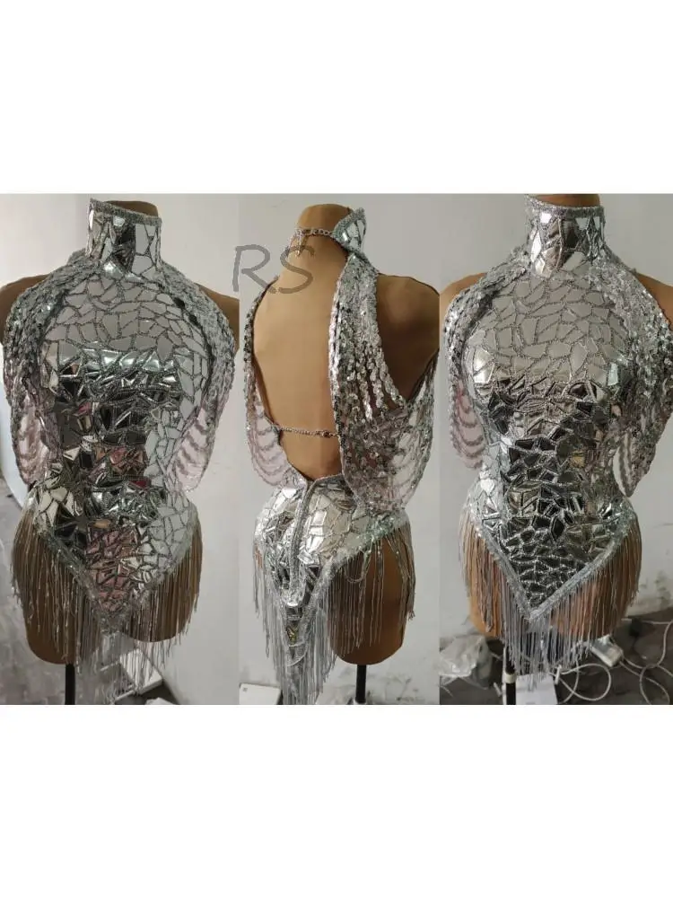 Justaucorps à paillettes argen - Rhinestone Banding Trim avis et prix