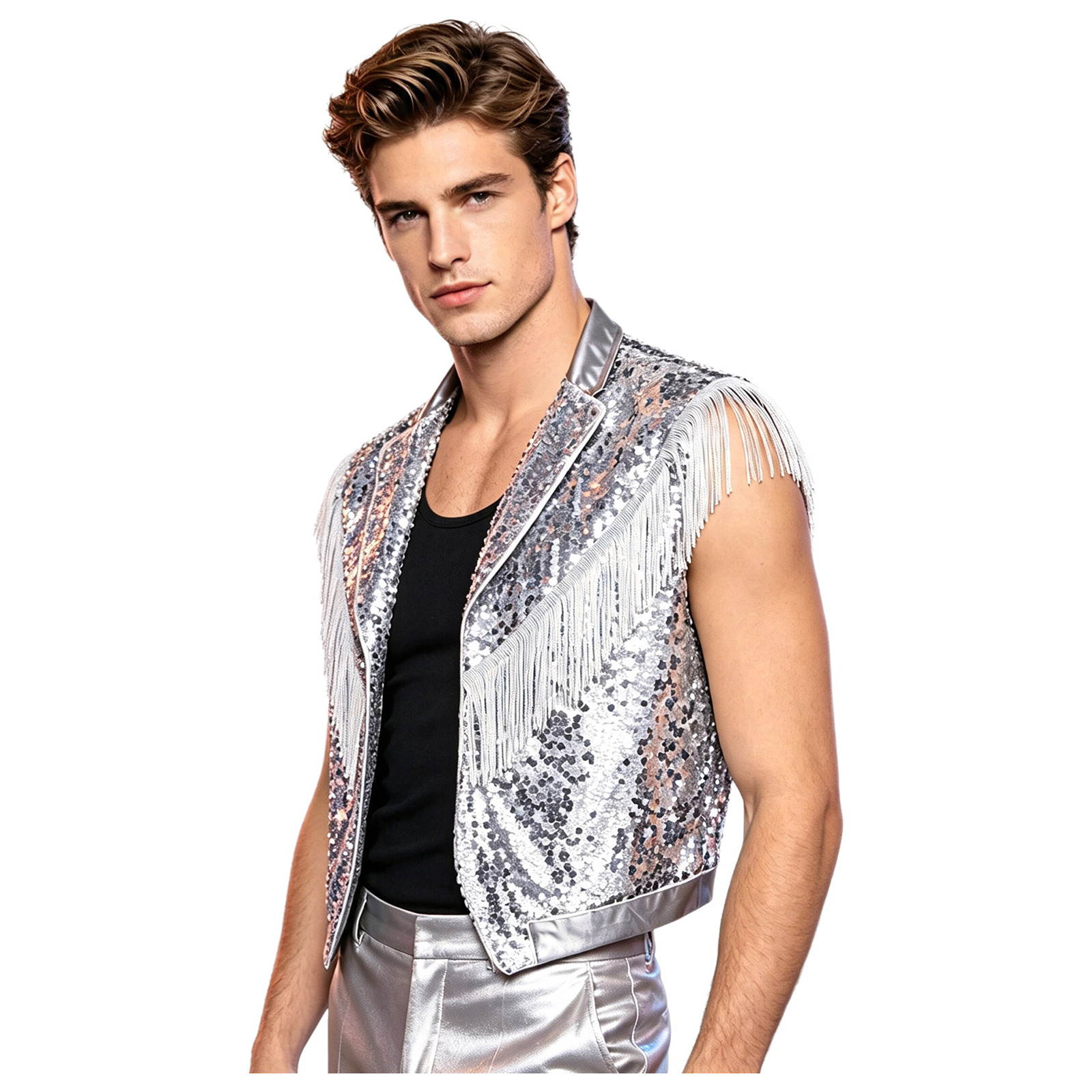 Gilet scintillant à franges po - Tassel Fringe Trim avis et prix