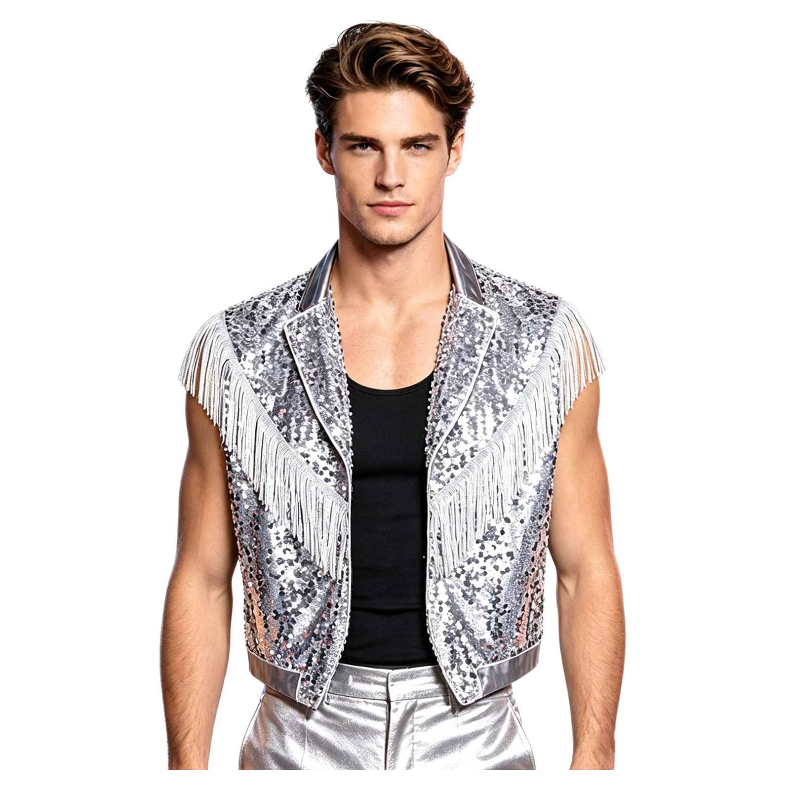 Gilet scintillant à franges po - Tassel Fringe Trim avis et prix