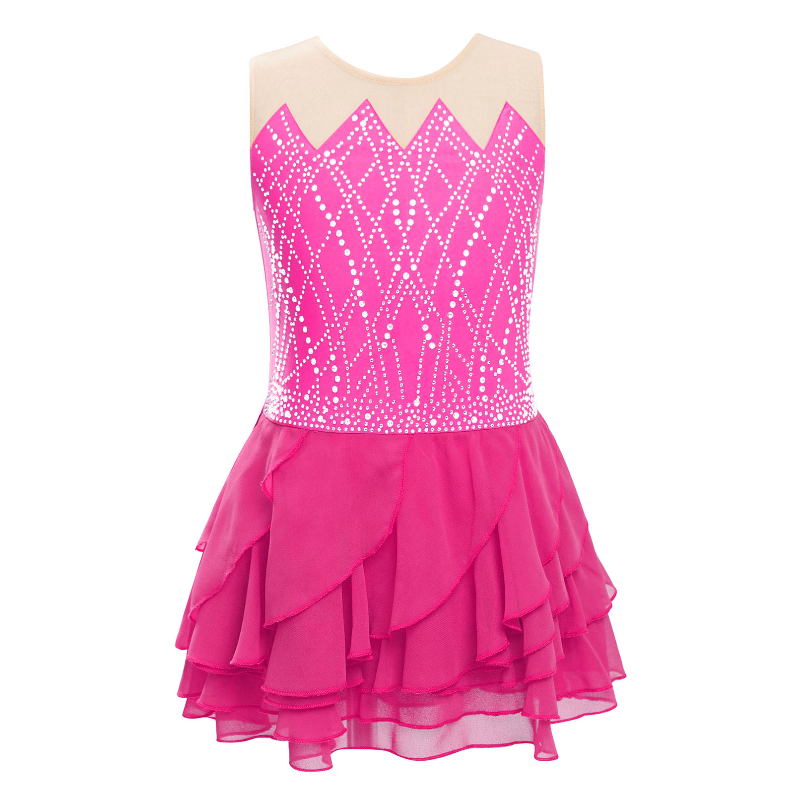 Robe de patinage artistique en - Rhinestone Banding Trim avis et prix