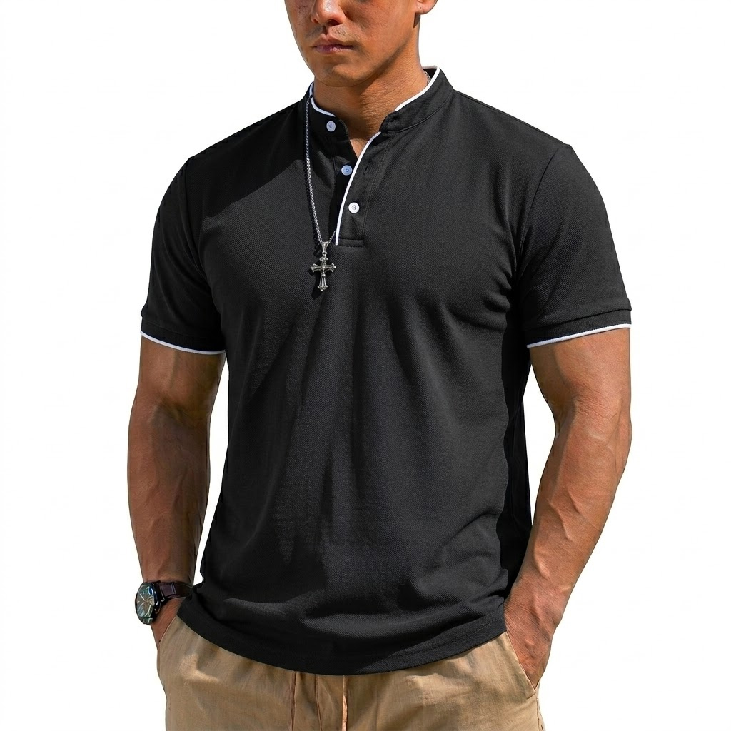 Chemise Henley à manches court - Embellish Knit avis et prix