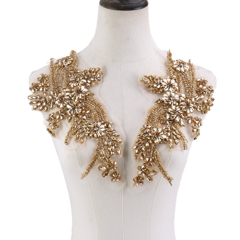 Appliques florales perlées, mo - Sew On Rhinestone avis et prix