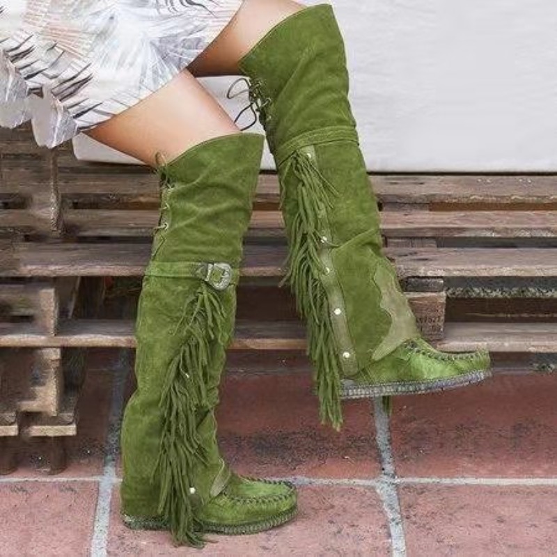 Nouvelles Bottes Femme 2026 à  - Tassel Fringe Trim avis et prix